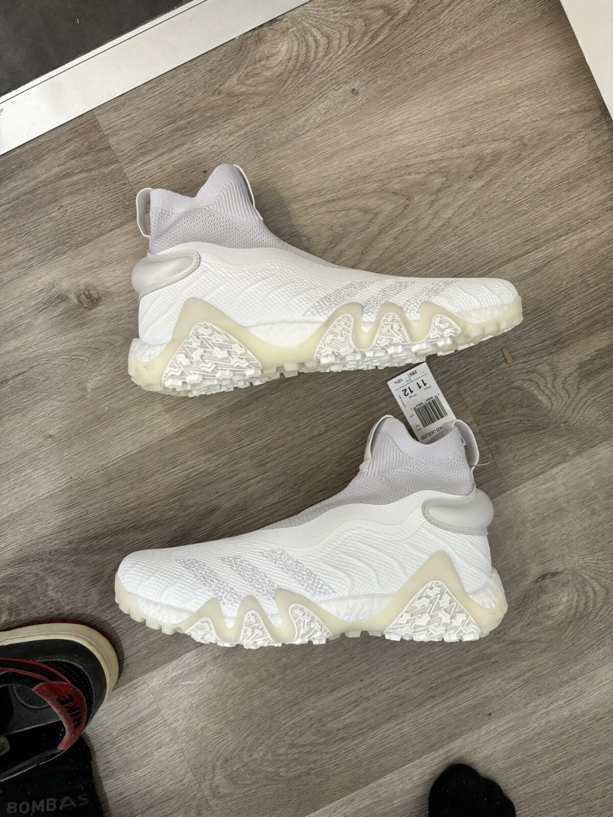 Taglia 11 Scarpe da golf Adidas CODECHAOS senza lacci Cloud bianco grigio cruscotto IG5358