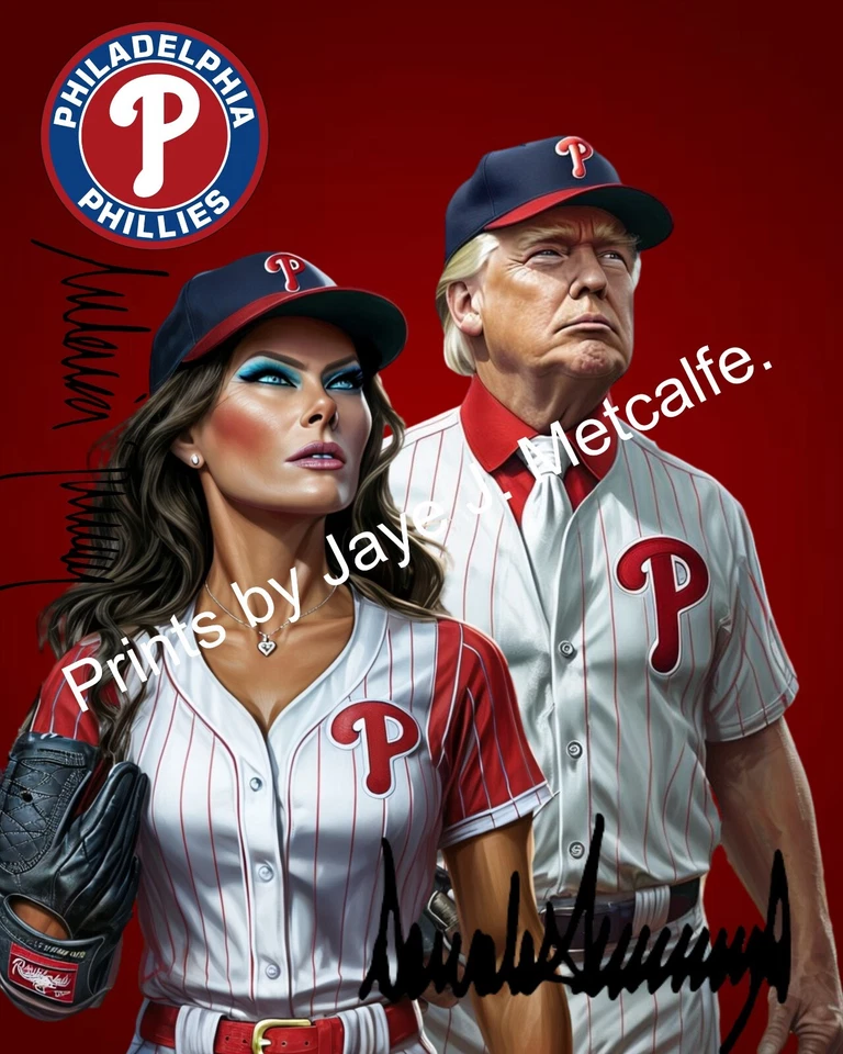Donald Trump and Melania Trumpe a NY Yankees. Baseball 11x14 Framed Print. - Image 2 of 4