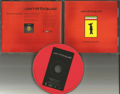 JAMIROQUAI Virtual Insanity w/SINGLE version PROMO DJ CD Single w/PRINTED LYRICS