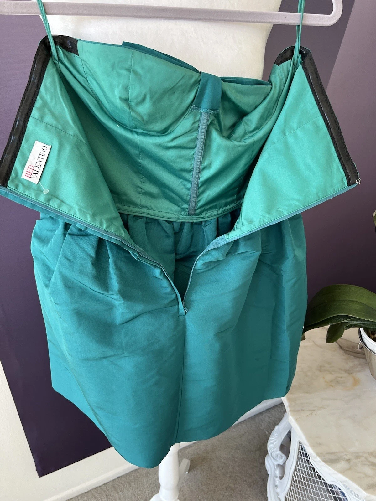 Abito Valentino rosso verde fiocco S