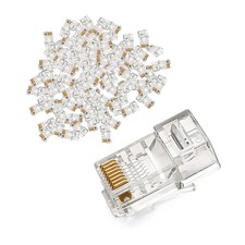 InstallerCCTV RJ45 Connectors for Cat6, Ethernet Cable Plug 8P8C, Pack of 100