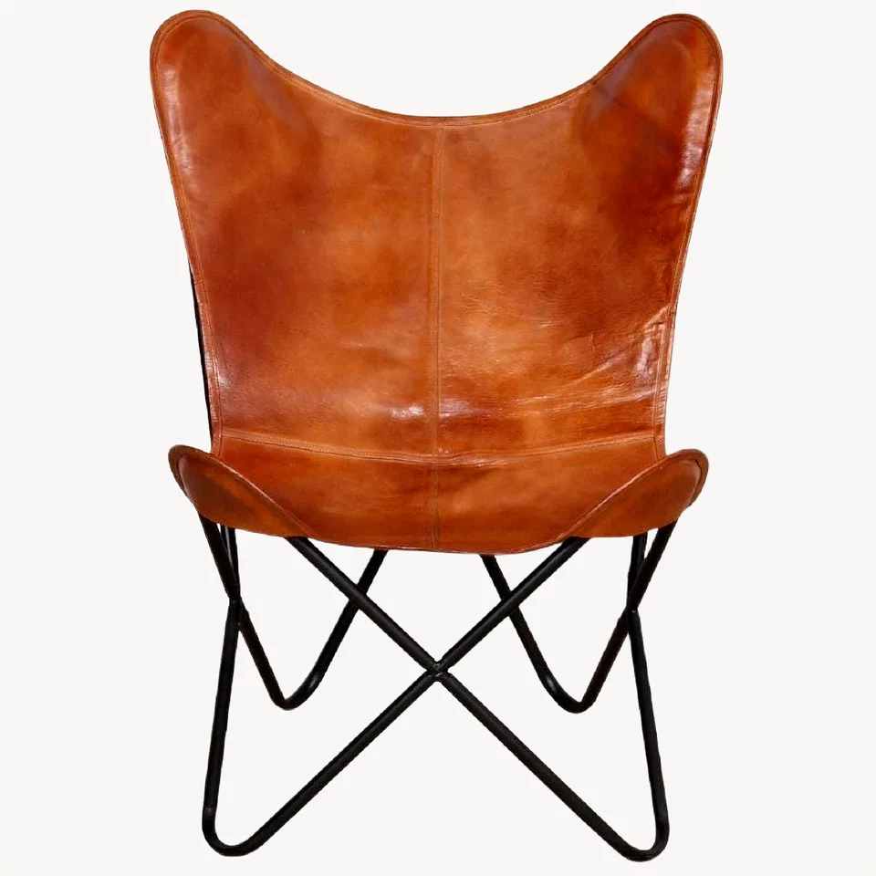 Brown Leather Butterfly Chair-Living Room Chair Cover ( Chair Cover Only ) - Image 3 of 4