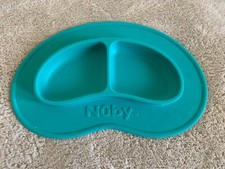 Nuby Teal Sure Grip Miracle Mat Silicone Plate Dish Baby Toddler