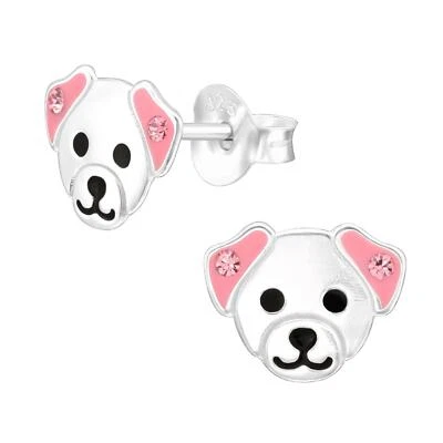 Hund Kinder Ohrringe 925 Silber für Mädchen Ohrstecker Schmuck Geschenk - Bild 1 von 4