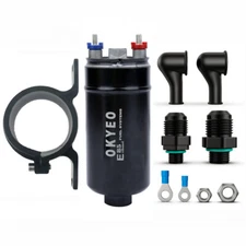 380LPH Inline External Electric High Pressure Fuel Pump w/ Mounting Bracket Kit