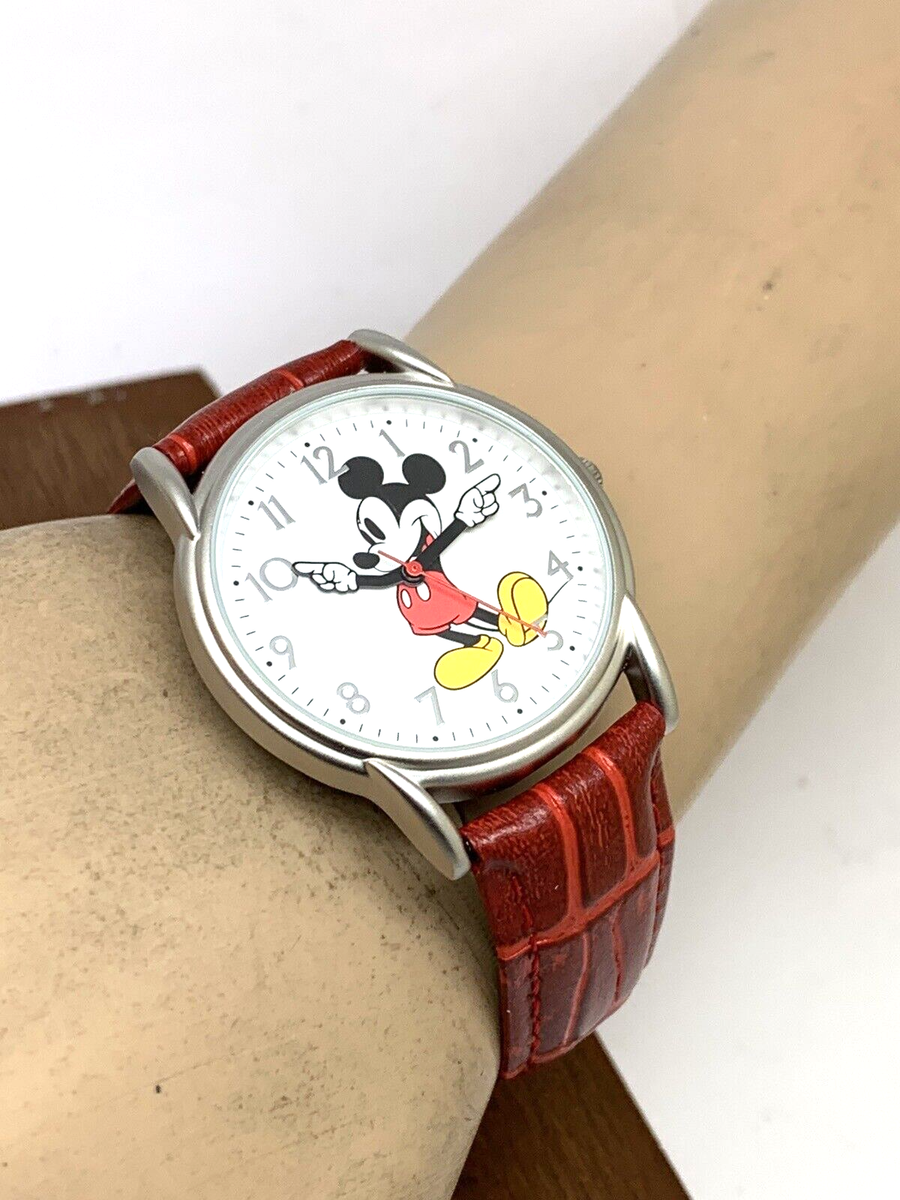 Disney Mickey Mouse Women\'s Watch White Dial 35mm Red Leather Band WDS000402 Disney Mickey Mouse Women main image 4