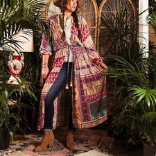Gimmicks By BKE Patchwork Kimono Duster, Sz SMALL