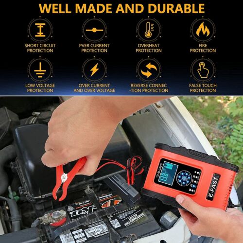12V 12A 24V 6A Car Battery Charger Lead-acid AGM GEL& Lithium LiFePO4 Repair - Picture 5 of 7