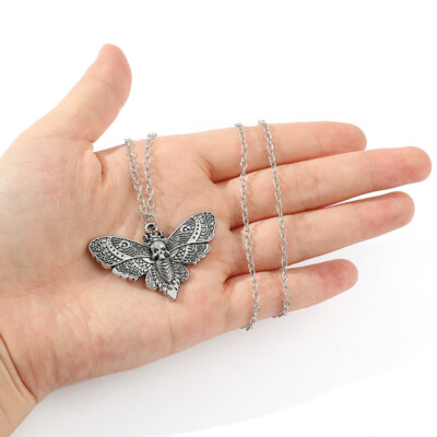 Death Moth Necklace Pendant 18inch Chain Sugar  Gothic Butterfly R_KE