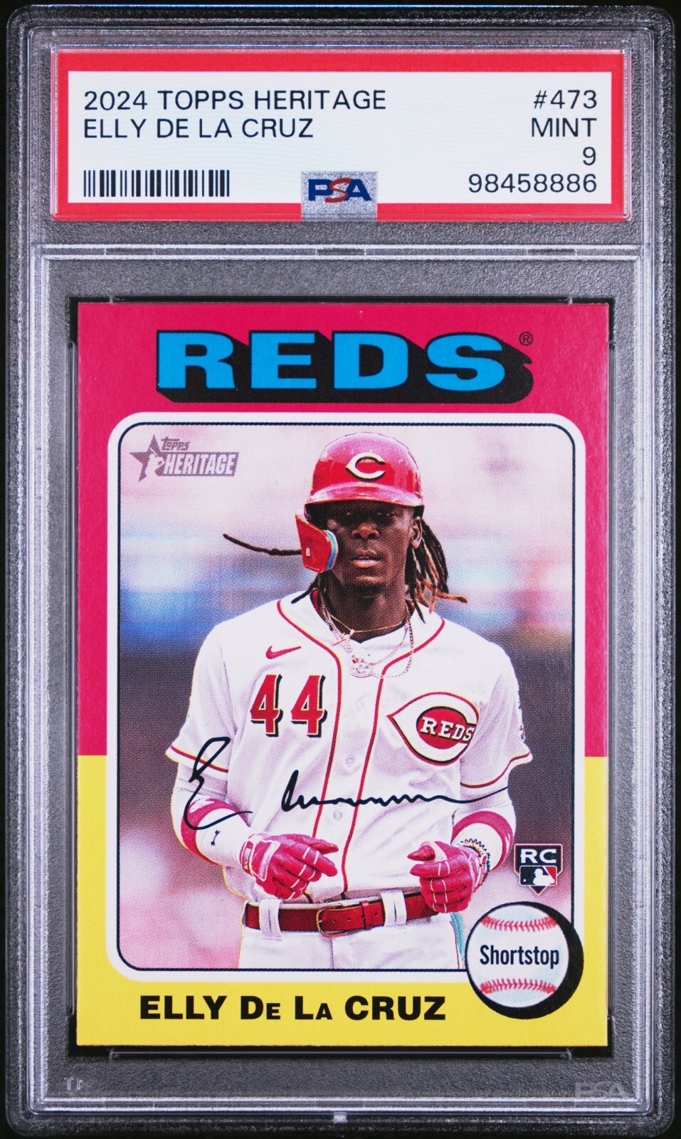 2024 TOPPS HERITAGE ELLY DE LA CRUZ #473 PSA 9 MINT!!