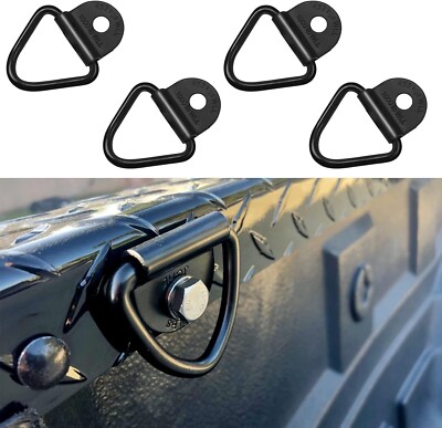 2'' D-Ring Bolt On Truck Pick Up Bed Cargo Tie Down Anchors Strap Hook Clip 4 Pcs