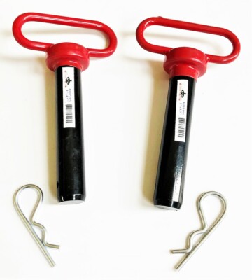 2 GOLIATH INDUSTRIAL RED HANDLE 1'' X 5'' TRACTOR HITCH PINS WAGON TRAILER RHP10S