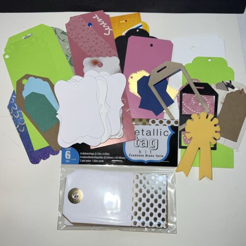 Lot de formes de papier DieCut scrapbooking journalisation embellissements étiquettes 30+ neuf pcg - Photo 1/7