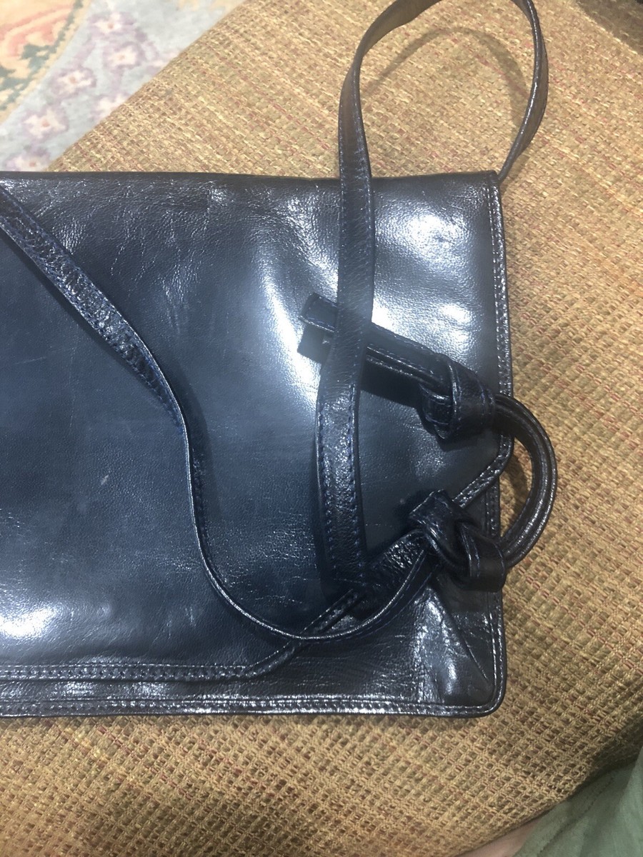 Bottega Veneta Vintage Black Leather Flap Bag | eBay