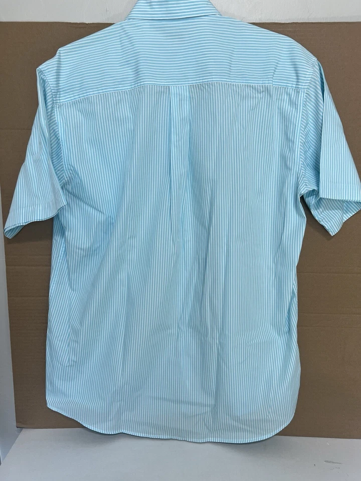 Cinch Para Hombres Manga Corta Abotonada Talla XL Azul Blanco Rayas Rodeo Rancho Ropa Foto 2 de 4