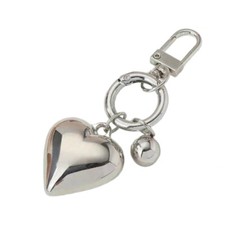 Modern Silver Heart Keychain Hangings Decoration for Key Bag Phone