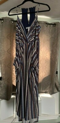 BCBGeneration - Savannah Striped Faux - Wrap Midi Dress - XXS - Pockets! |  eBay