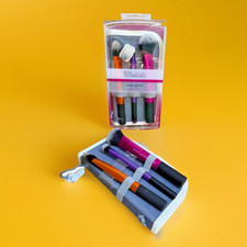 Image of Real Techniques 3 pc Travel Essentials Makeup Brush Set with 2 in 1 case & stand