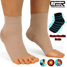 Pair Ankle Support Brace Compression Sleeve Plantar Foot Fasciitis Wrap Sports