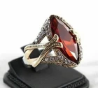 2Ct Marquise Cut Lab-Created Red Garnet  14K Yellow Gold Plated Engagement Ring