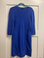Ann Taylor Women's Royal Blue Knit Sweater Dress Stretch Small