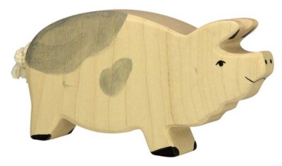 Holztiger 80068 Eber, gefleckt Holzfigur bemalt