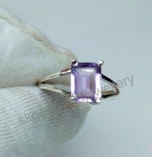 Natural Amethyst Ring 925 Sterling Silver Gemstone Ring Handmade Fine Jewelry