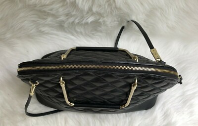 バッグ zara city lethr bag RARE!!! Zara City Bag Leather Quilted With Metal Handles in
