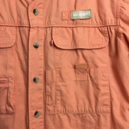 Reel Legends Boys Short Sleeve Size Medium Kids Orange Fishing Shirt - Picture 4 of 5