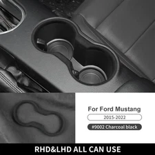 Cup Holder Cover Trim Alcantara Suede Black Interior For Ford Mustang 2015-2025
