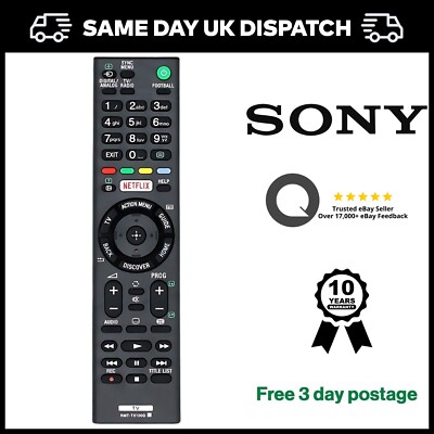 REPLACEMENT SONY TV RMT-TX100E REMOTE CONTROL BRAVIA 3D HD NETFLIX