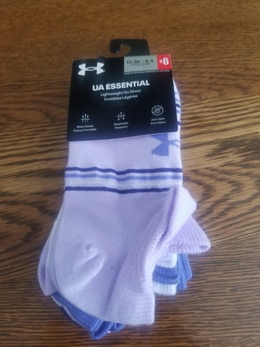 Under Armour Youth Socks No Show Size - 13.5-4.5 6 Pairs Multicolor With Stripes - 第 1/4 張圖片