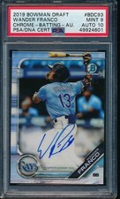 PSA 9/10 WANDER FRANCO AUTO 2019 Bowman Chrome Variation REFRACTOR #/99 RC MINT