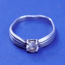 Size 8.5, vintage Sterling silver handmade ring, 925 engagement ring with cz