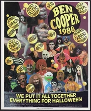 BEN COOPER - Original 1988 Trade AD / ADVERT _ 80's Halloween Costumes promo