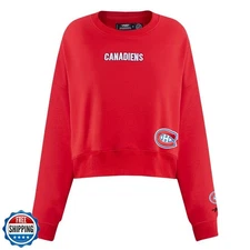 Pro Standard Womens NHL Montreal Canadiens Wingspan Crewneck Sweatshirt Red X
