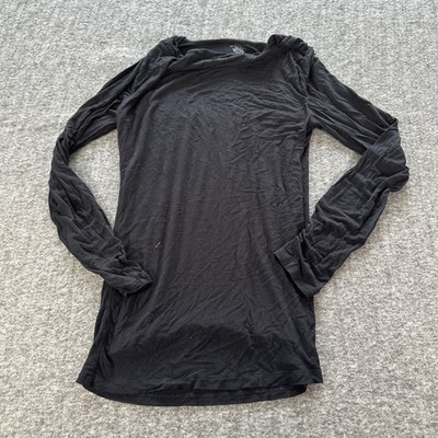 Saks Fifth Avenue Women Black Pullover Long Sleeves T-shirt Size Small Viscose