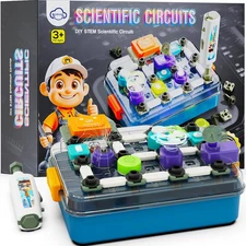 STEM Science Kit 58 Circuit Parts 520+ Projects Portable Storage Box Ages 5-12