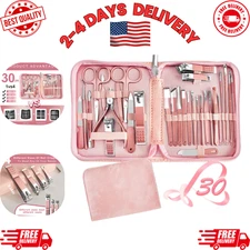 Manicure Set 30-in-1, Nail Clippers & Pedicure Kit for Travel & Professional Use
