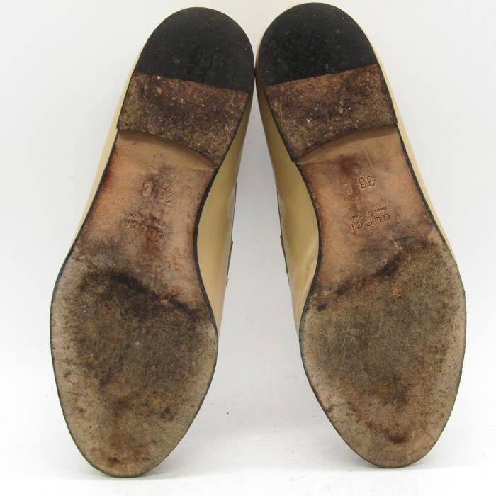 GUCCI Slip-Ons Leather Loafers Dress Shoes Size:36/JP:23 Beige 141141K Authentic thumbnail 6