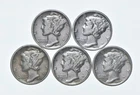 High Grade Lot 1939 1939 1934 1936 1937 Mercury Dime Collection *356