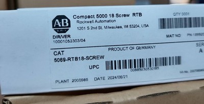 Allen Bradley 5069-RTB18-SCREW Compact 5000 18 Screw RTB New Factory Sealed AB