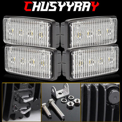 4 Headlights LED Flood Cab Light R161288 For Deere Tractors 4560 4760 4960