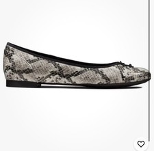 Ladies Clarks Couture Bloom Ballerina style grey snake Leather Uk 6 D /39.5
