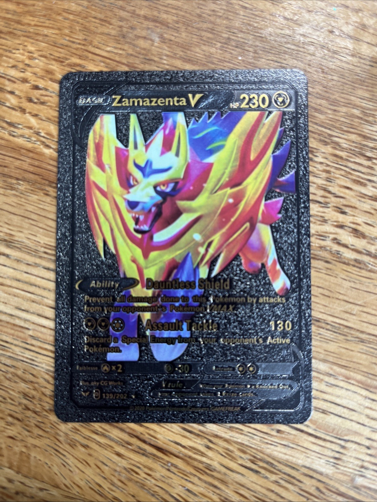 Zamazenta V 138/202 Black Foil 🔥Fan Art 🔥Pokemon Card