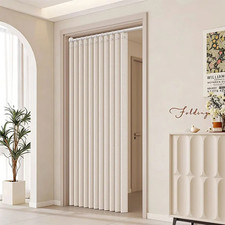 PVC Folding Door Oak Effect - White Accordion Concertina Sliding Folding Door