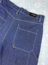 Vintage Fubu Jeans Mens 40x34 Carpenter Jeans Baggy Y2K Style Utility Pockets