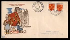 Mayfairstamps France FDC 1953 Coat of Arms Poitou Pair First Day Cover aax_80861