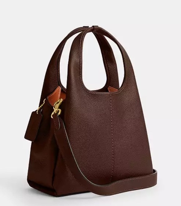トートバッグ Coach Lana Shoulder Bag - Coach - Leather - Brown ❤️ Coach Lana 23 Refined Pebble Leather/Brass/Maple