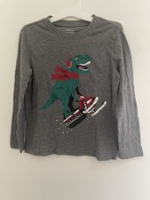 Jumping Beans Softest Tee Kids Boys T-Rex Dinosaur Cotton Crewneck Shirt Gray 5